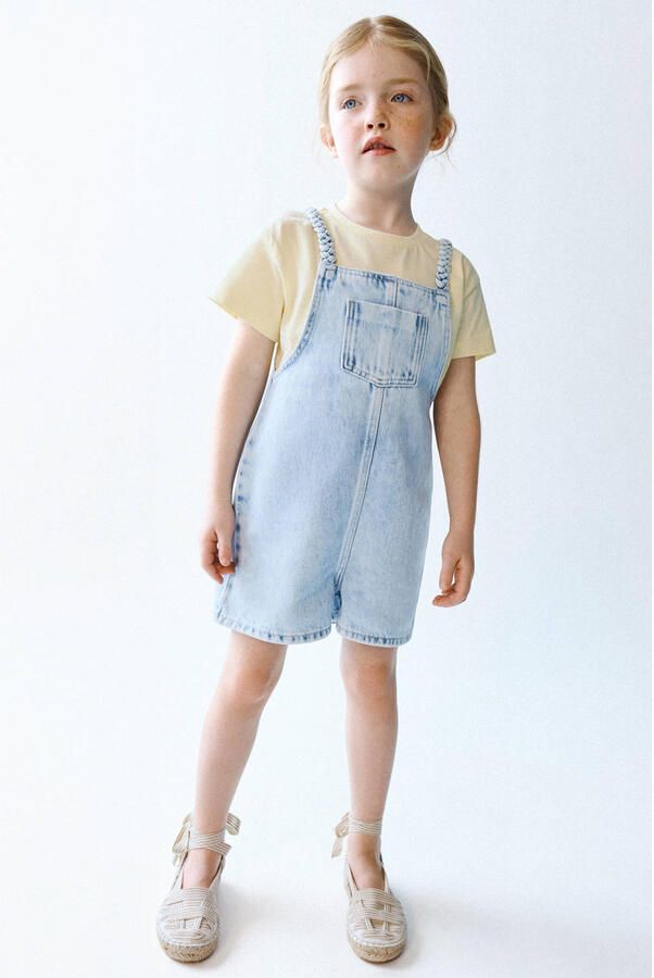 Mango Kids tuinbroek light blue denim - Foto 2