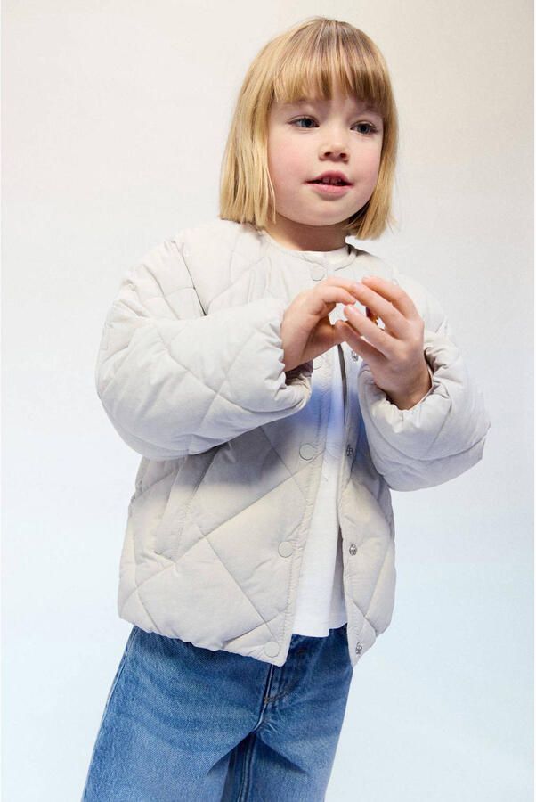 Mango Kids tussenjas lichtgrijs