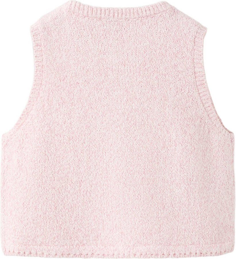 Mango Kids vest fijn gebreid lichtroze - Foto 2