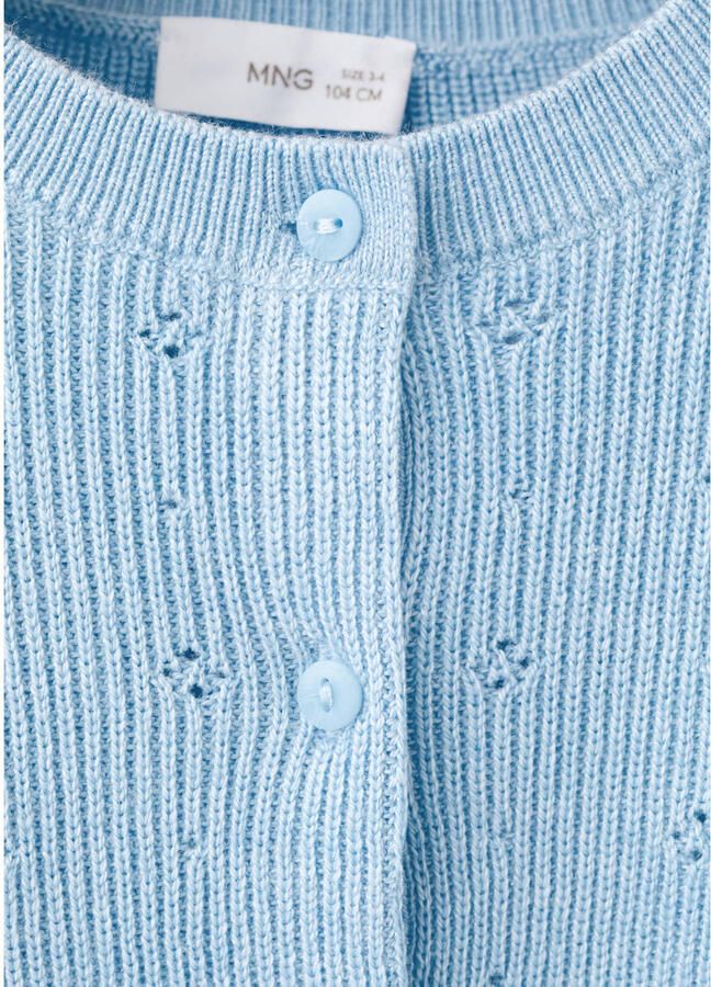 Mango Kids vest lichtblauw rib gebreid - Foto 2