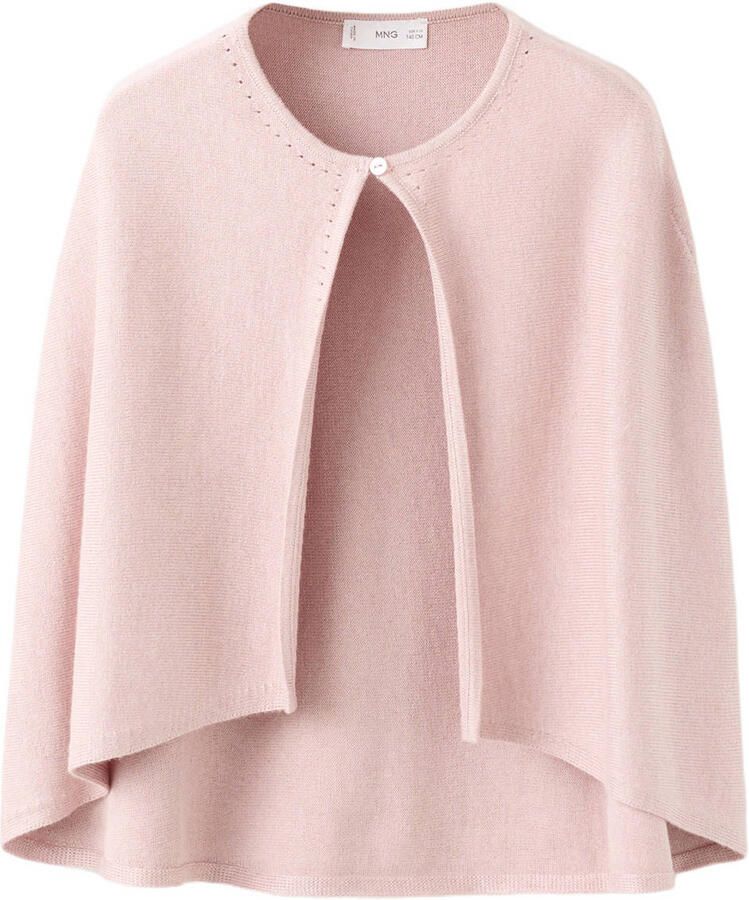 Mango Kids vest lichtroze fijn gebreid