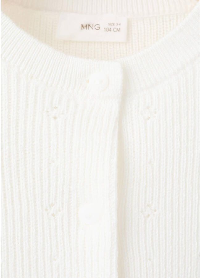 Mango Kids vest wit rib gebreid - Foto 2