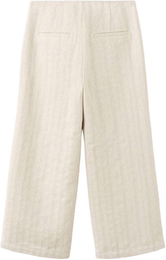Mango Kids wide leg casual broek beige - Foto 3