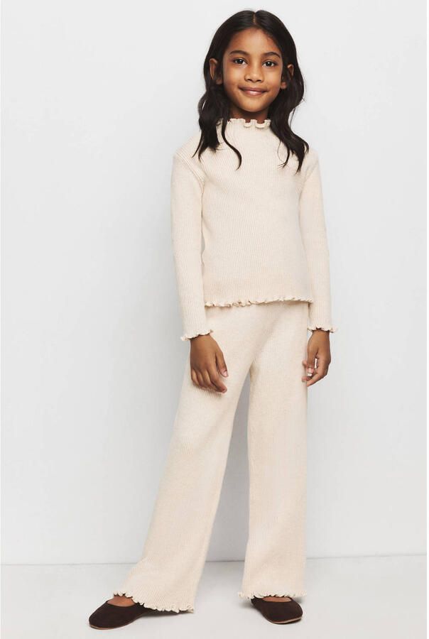 Mango Kids wide leg casual broek beige