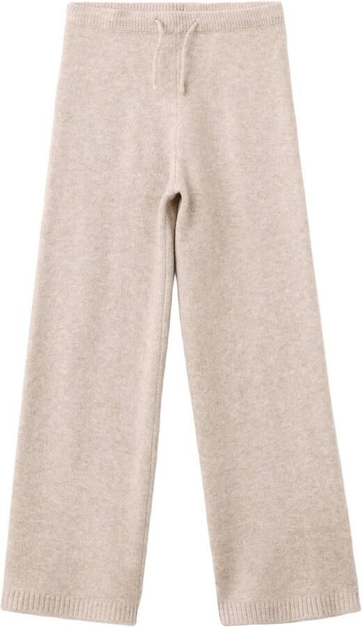 Mango Kids wide leg casual broek beige Meisjes Polyester Effen