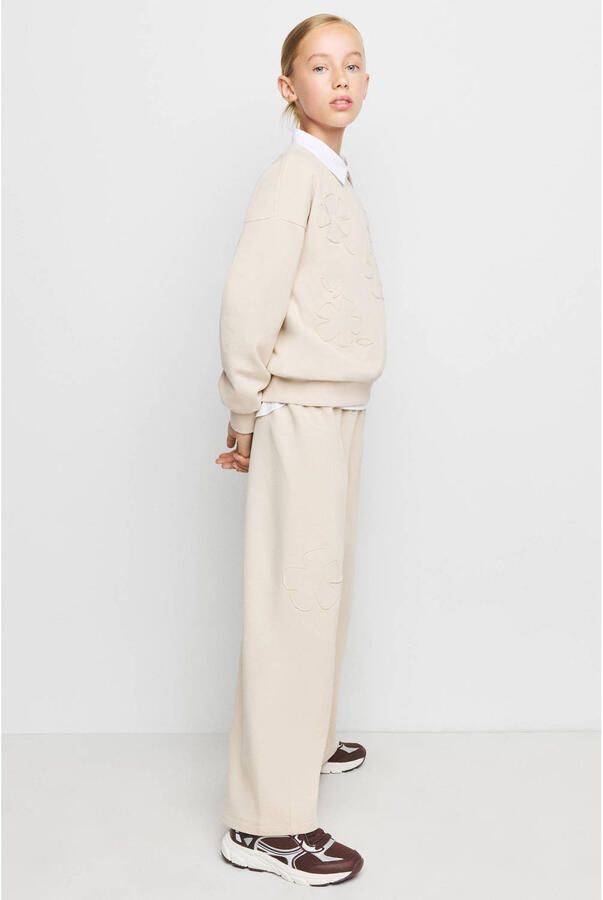 Mango Kids wide leg casual broek ecru