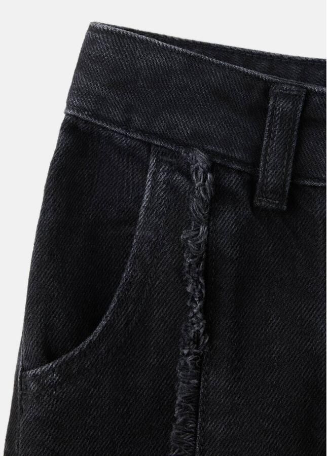 Mango Kids wide leg jeans changeant grijs Zwart Meisjes Denim Effen - Foto 3