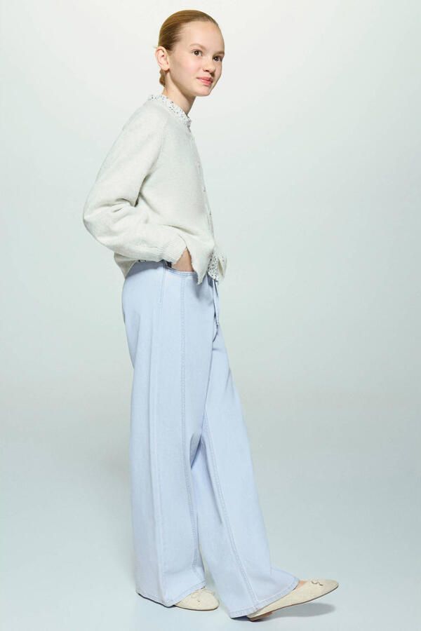 Mango Kids wide leg jeans lichtblauw - Foto 3