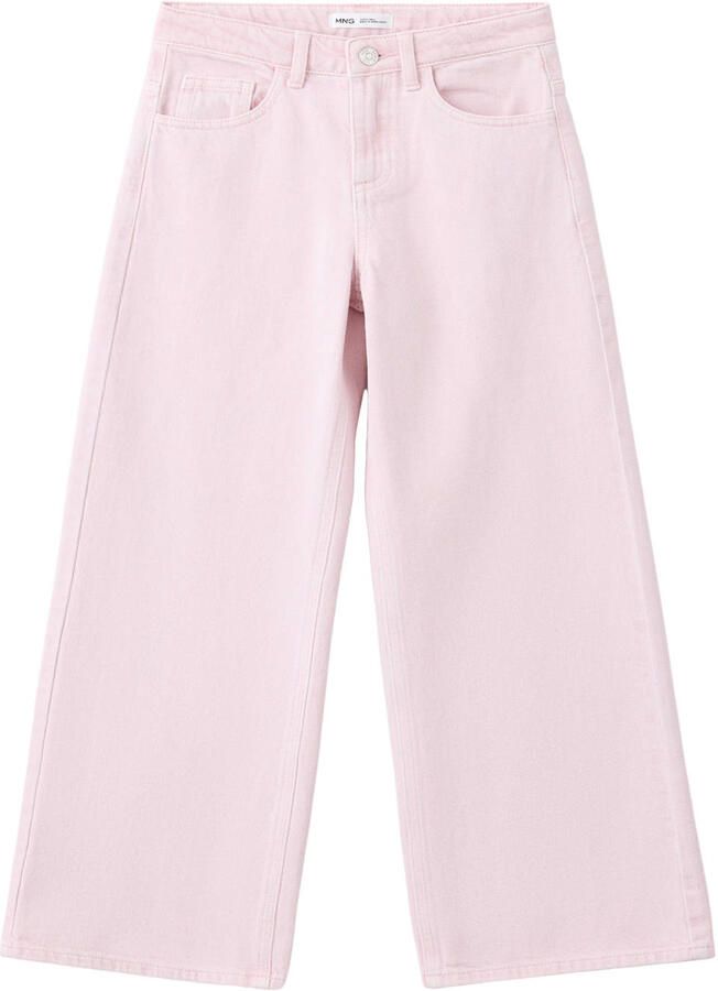 Mango Kids wide leg jeans lichtroze
