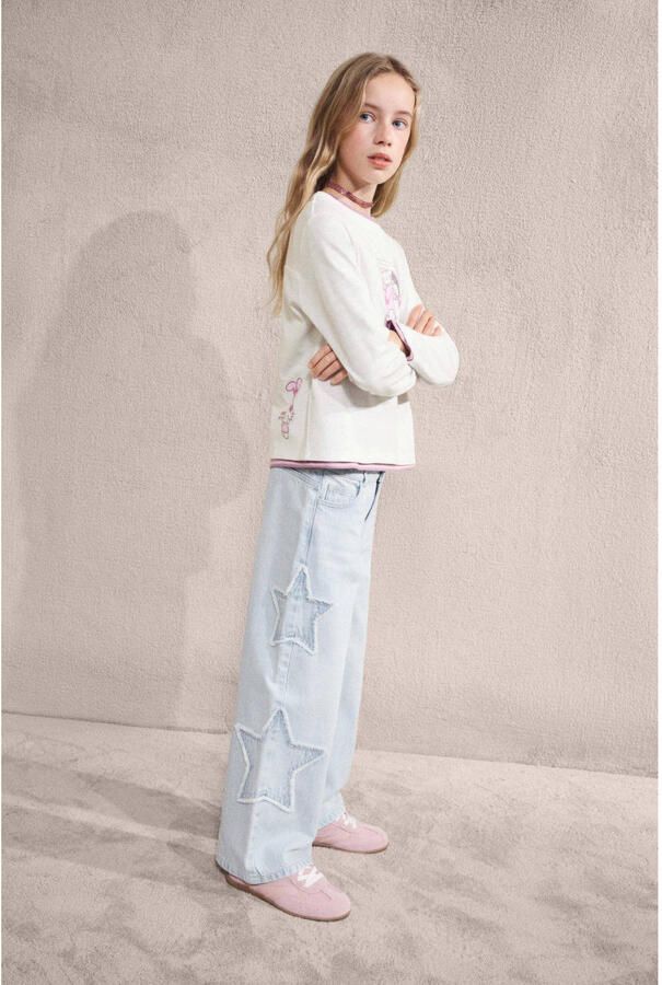 Mango Kids wide leg jeans light blue denim - Foto 2