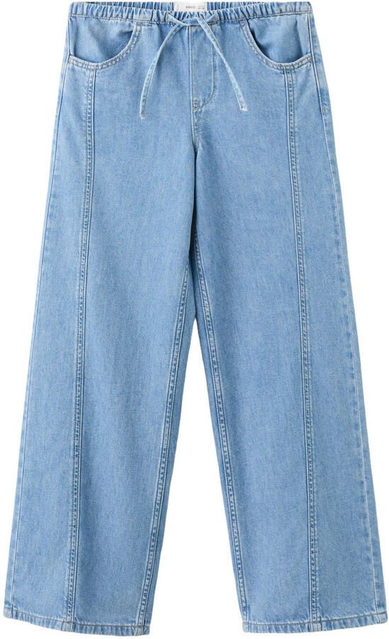 Mango Kids wide leg jeans light blue denim