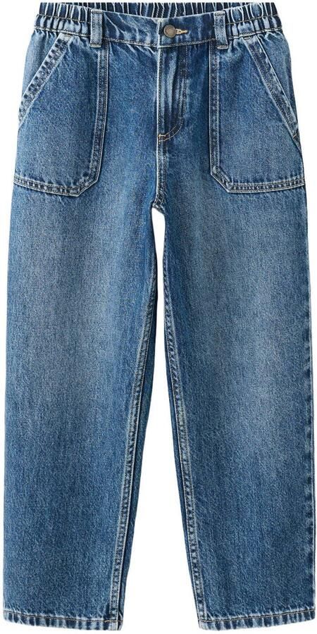 Mango Kids wide leg jeans mediumblauw