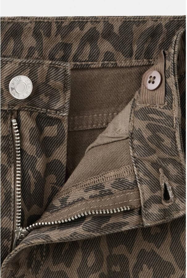 Mango Kids wide leg jeans met panterprint bruin - Foto 2