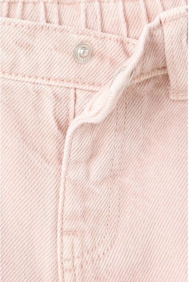 Mango Kids wide leg jeans met plooien pastelroze Meisjes Denim Effen - Foto 3