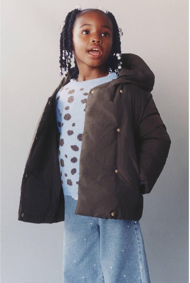 Mango Kids winterjas donkerbruin
