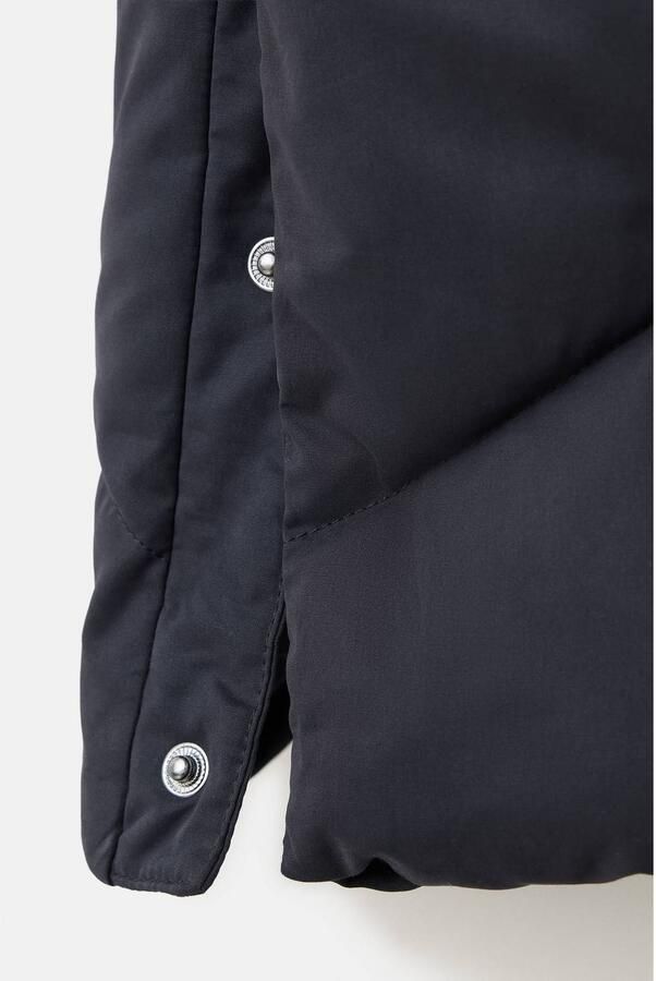 Mango Kids winterjas met imitatiebontkraag zwart Meisjes Polyester Capuchon - Foto 2