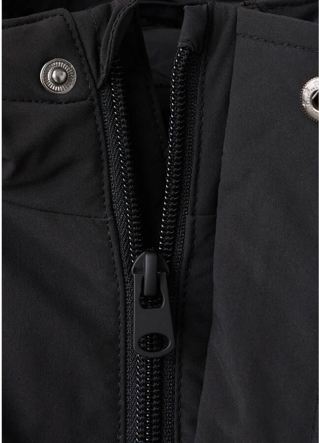 Mango Kids winterparka met imitatiebontkraag zwart - Foto 2
