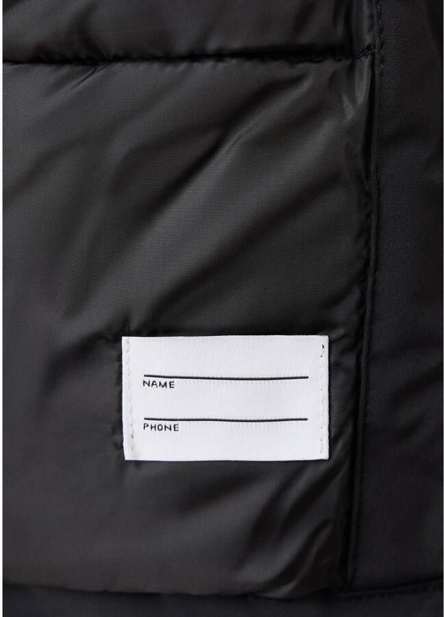 Mango Kids winterparka met imitatiebontkraag zwart - Foto 2