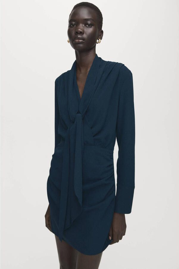 Mango korte jurk donkerblauw