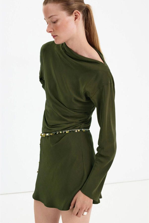 Mango korte jurk groen - Foto 3