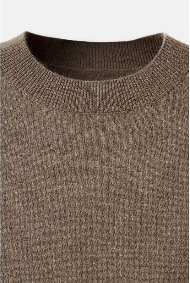 Mango korte jurk met wol beige - Foto 3
