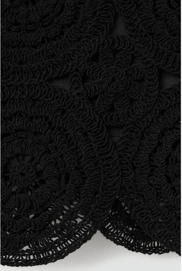 Mango korte rok crochet zwart - Foto 2
