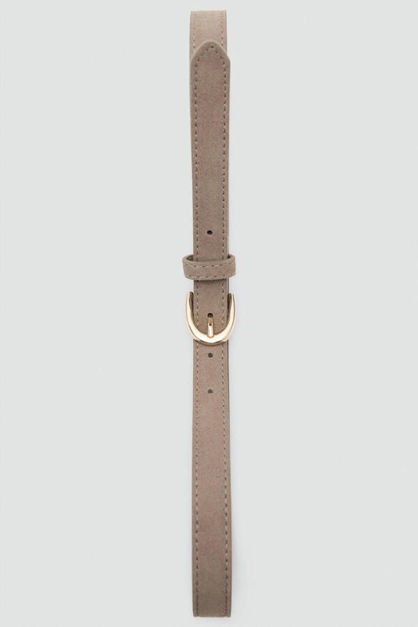 Mango leren riem beige - Foto 2