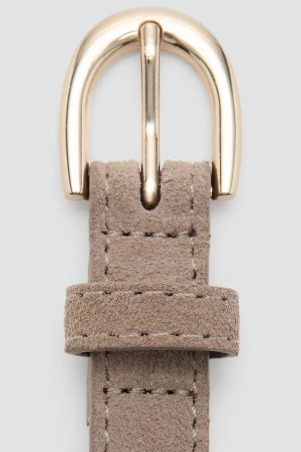 Mango leren riem beige - Foto 3