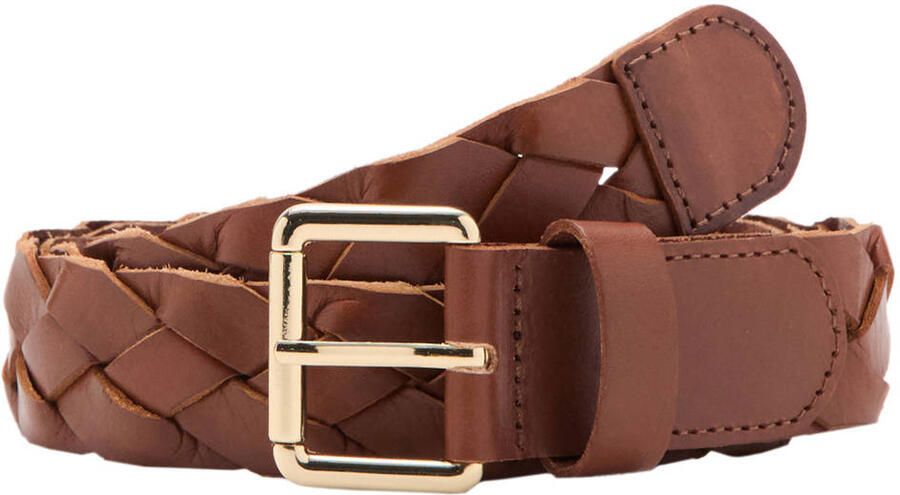 Mango leren riem bruin