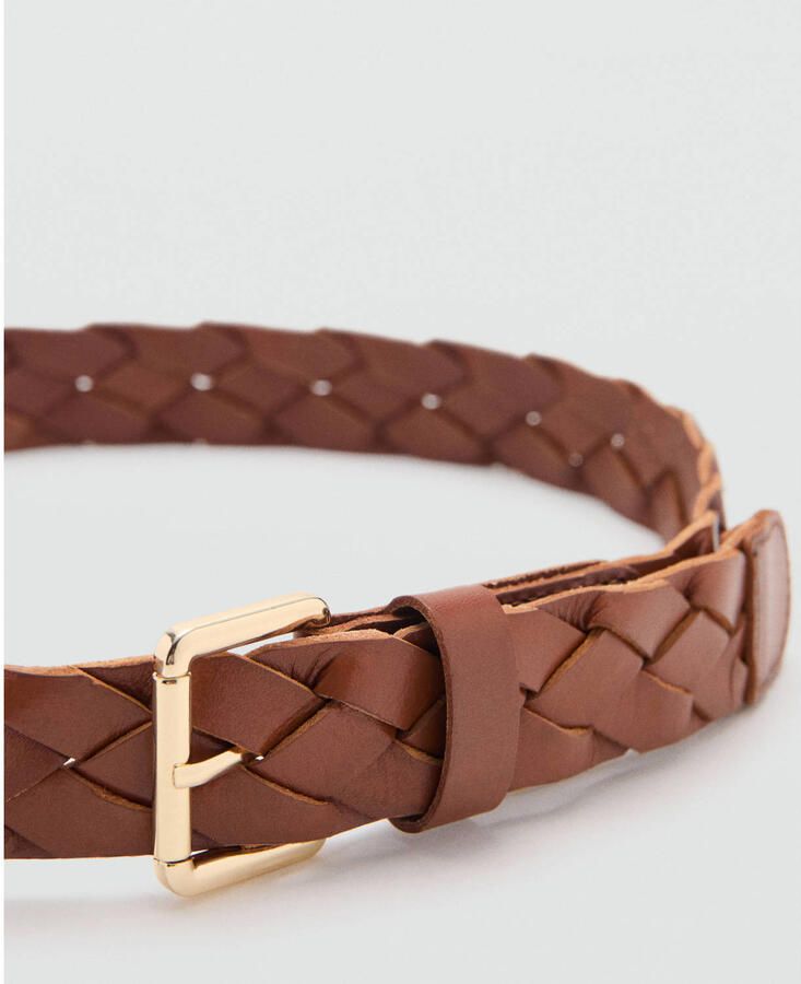 Mango leren riem bruin - Foto 2