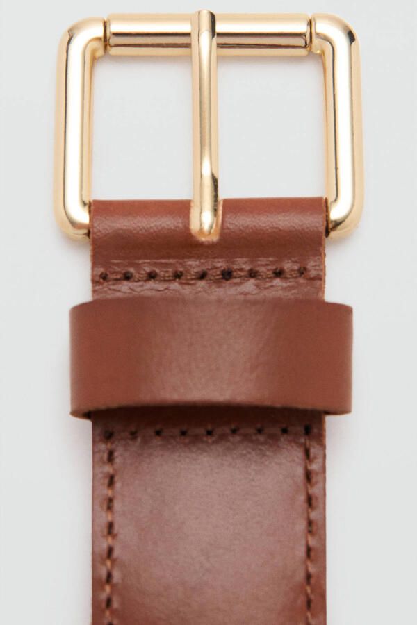 Mango leren riem bruin - Foto 3