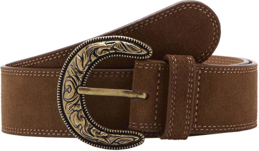Mango leren riem bruin