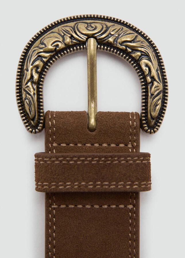 Mango leren riem bruin - Foto 2