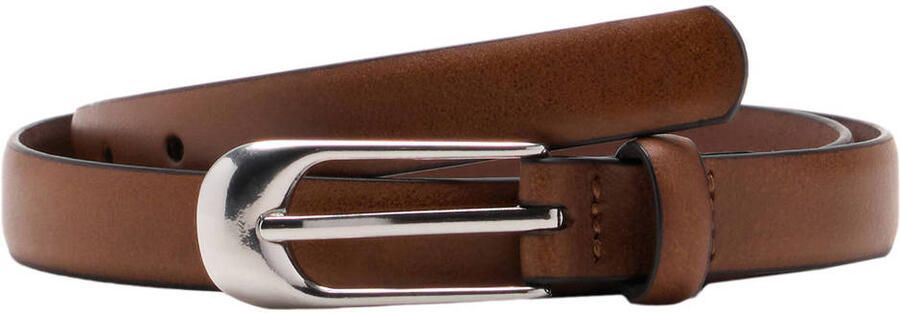 Mango leren riem bruin
