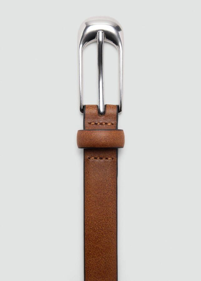 Mango leren riem bruin - Foto 3