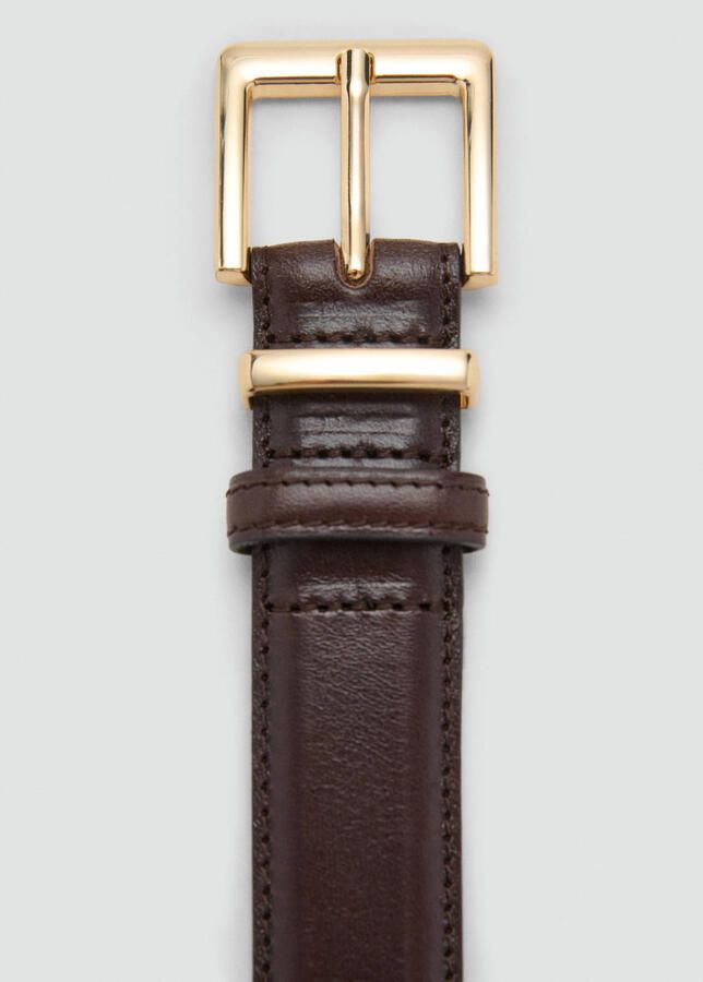 Mango leren riem donkerbruin - Foto 3