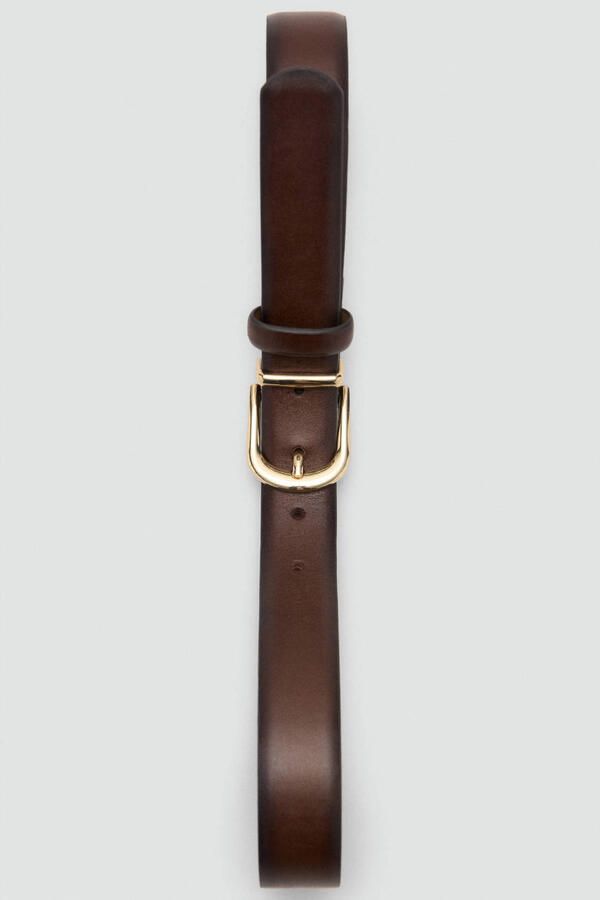 Mango leren riem donkerbruin - Foto 2