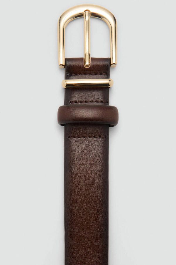 Mango leren riem donkerbruin - Foto 3