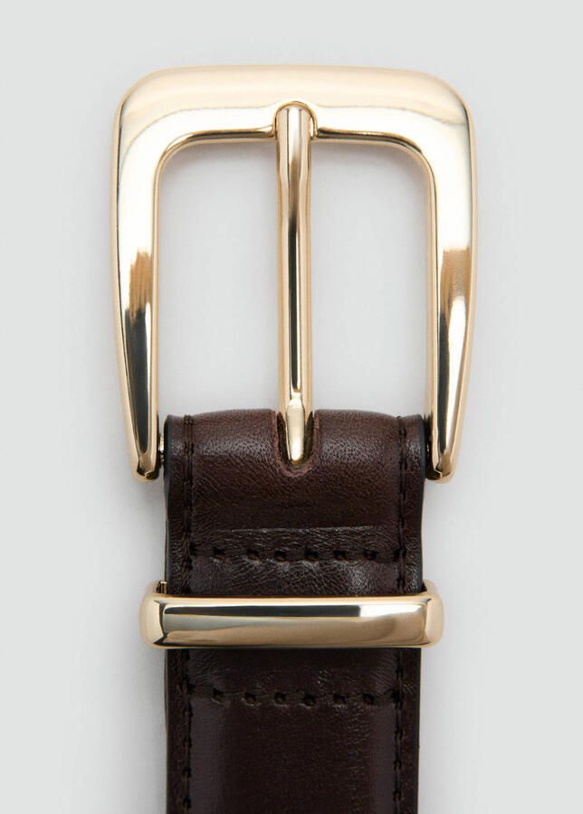 Mango leren riem donkerbruin - Foto 3