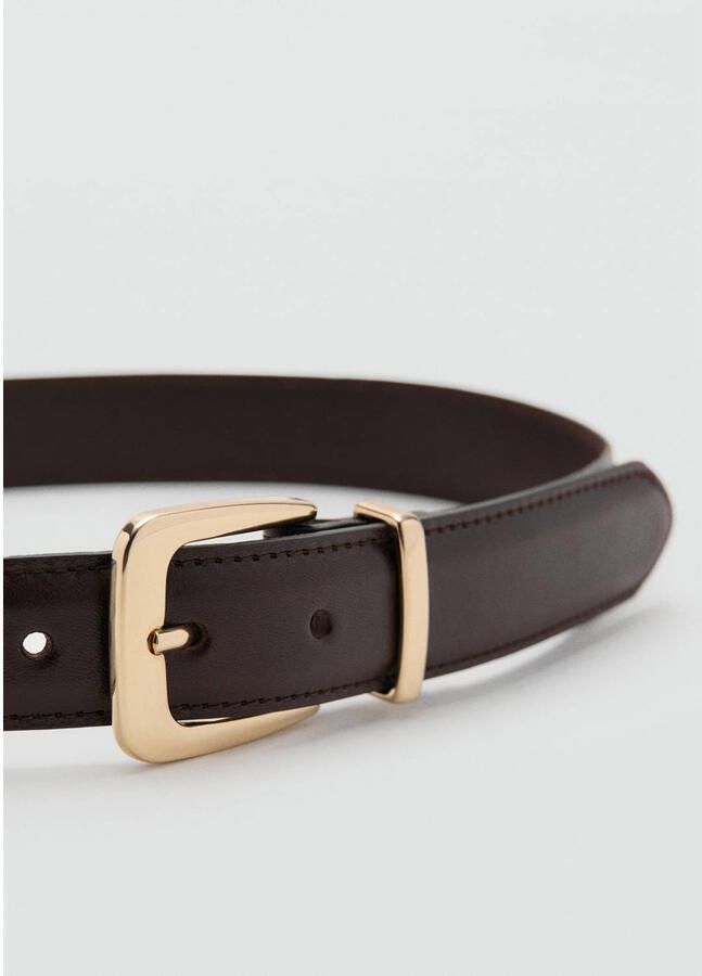 Mango leren riem donkerbruin - Foto 2