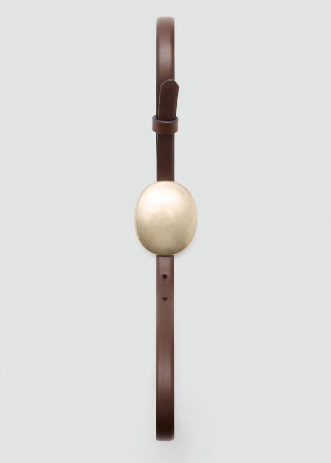 Mango leren riem donkerbruin - Foto 2