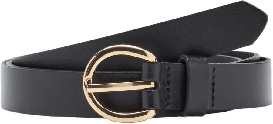 Mango leren riem donkerbruin