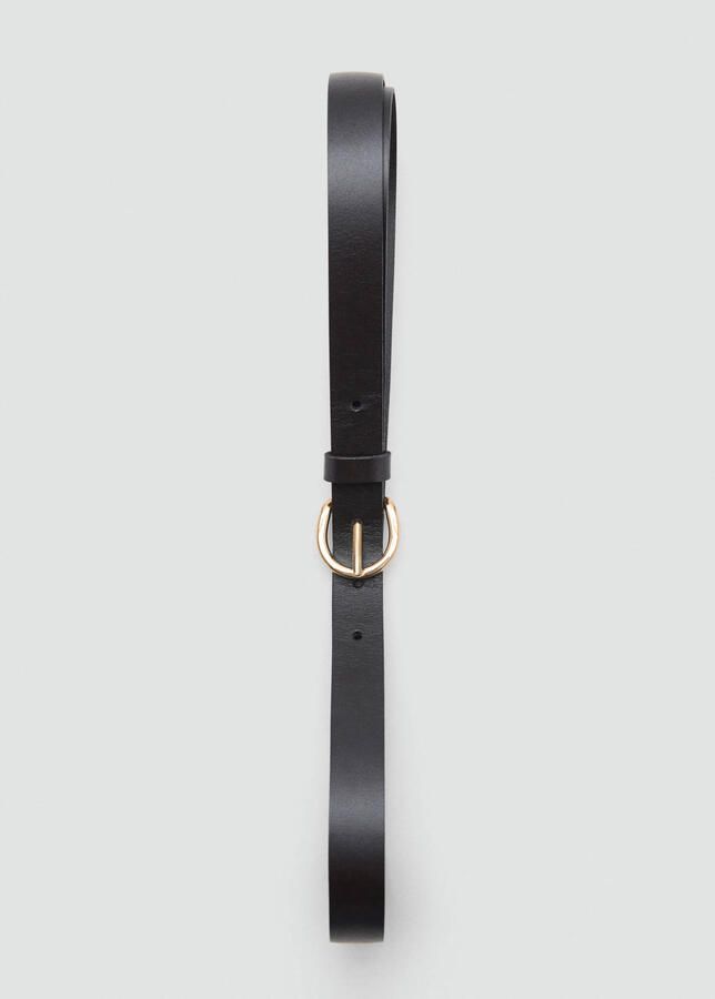 Mango leren riem donkerbruin - Foto 2