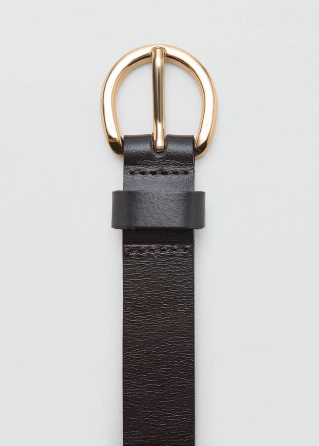 Mango leren riem donkerbruin - Foto 3