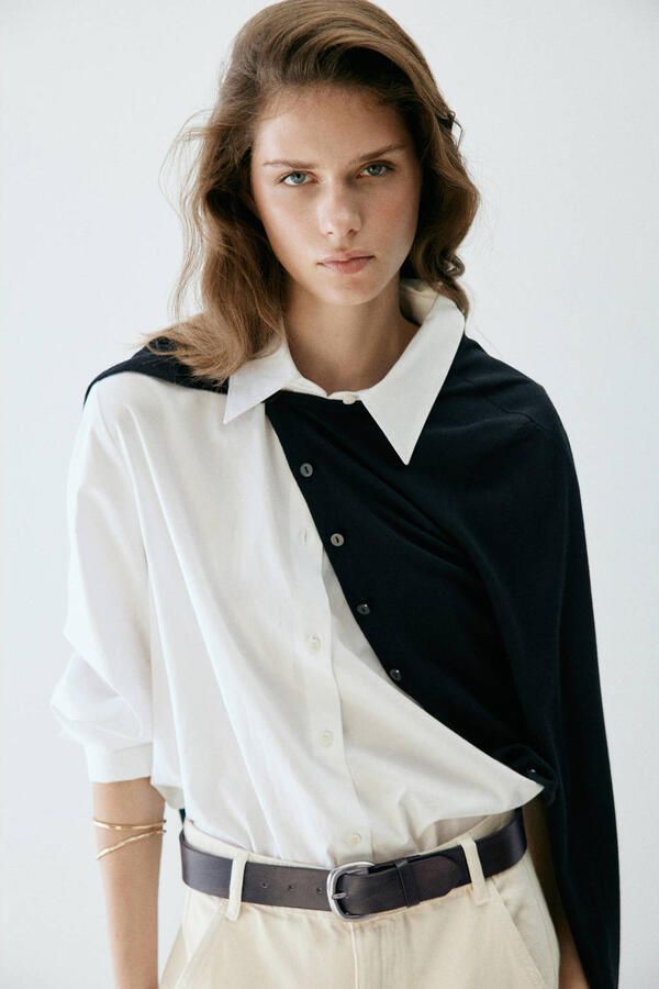 Mango leren riem donkerbruin - Foto 3