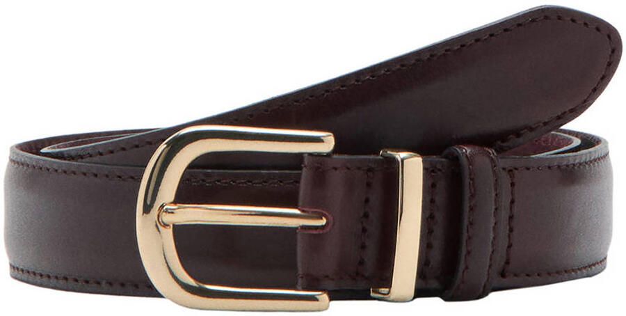 Mango leren riem donkerrood