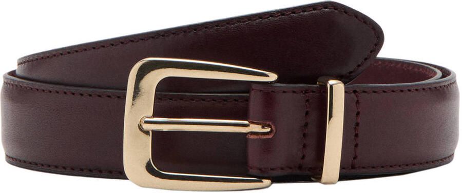 Mango leren riem donkerrood