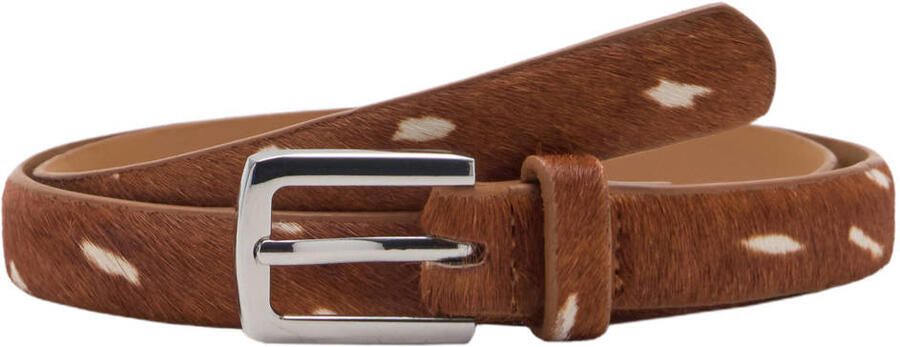 Mango leren riem met bambi-print bruin