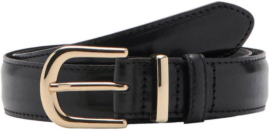 Mango leren riem zwart