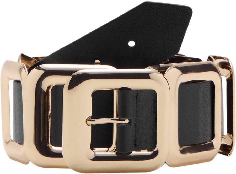 Mango leren riem zwart